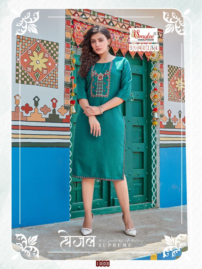 Smylee Sunrise fancy Regular Wear Rayon Heavy Designer Kurti Collection